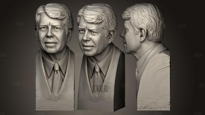 Бронзовая скульптура президента Джимми Картера 3d stl модель для ЧПУ
